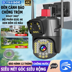 Camera IP Wifi YooSee PTZ 2 MẮT 12MPX Pro Loa Báo Động Lớn Xem 2 Màn Hình Cùng Lúc Zoom 15XXem Đêm Có Màu