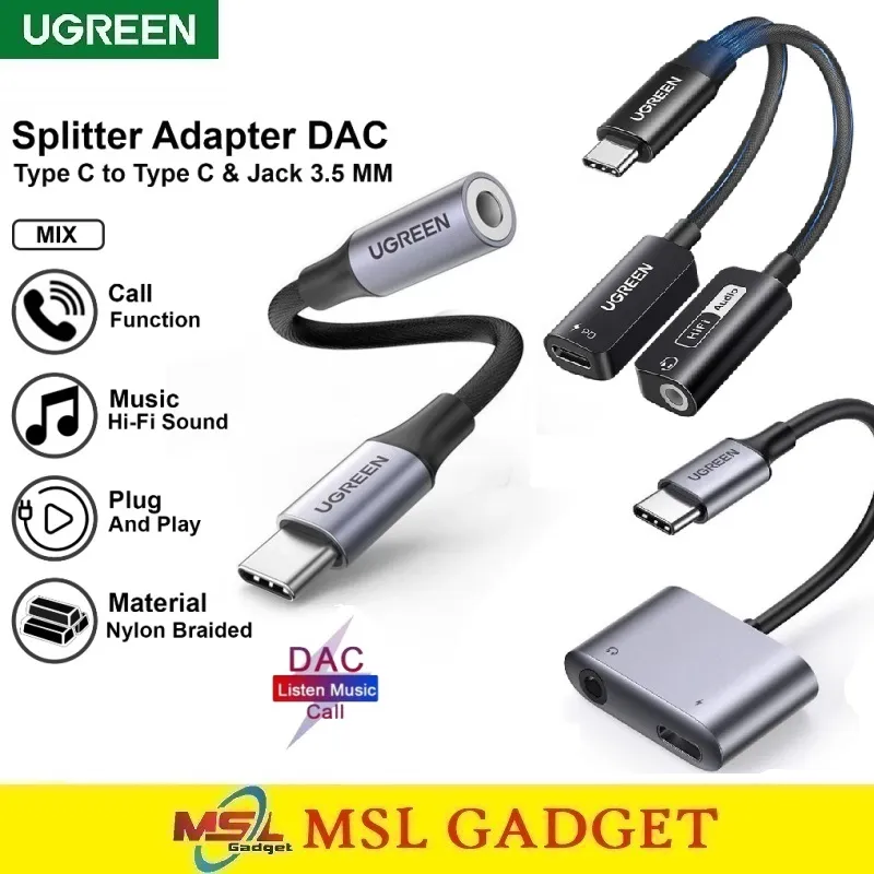 UGREEN Adapter Audio Splitter Konverter USB Type C to DAC