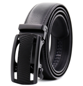 Ikat pinggang kulit pria model rel otomatis cowok laki hitam cokelat import ada box dus hitam GM-T7