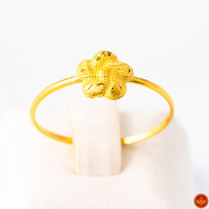 LSW แหวนทองคําแท้ 96.5% น้ําหนัก 0.6 กรัม ลาย ดอกไม้ RZ-15