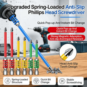 Spring Screwdriver Bit Strong Magnetic Phillips Bit Non Slip Electric Drill Bit Set Power Tool Accessories Kit