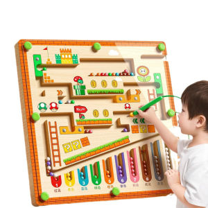 Đồ Chơi Trí Tuệ Phân Biệt Màu Và Số 4-10 Tuổi Bằng Gỗ Chuyển Hạt Nam Châm