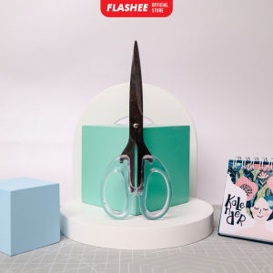 Flashee Gunting Transparan Aesthetic 3 Ukuran Gunting Dagang Tahan Karat Stainless Steel Transparan