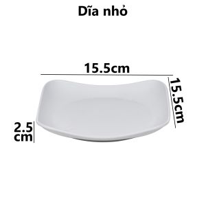 Dĩa phíp vuông sâu nhựa VIỆT NHẬT - Viền cong nhám cơm tấm đồ xào thức ăn nhanh buffet - 1213