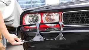 OnlyF U Car Headlight Lamp Decoration Cover for Dodge Challenger 2009 2010 2011 2012 2013 2014 Exterior Accessories Z1H5K