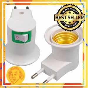 Fitting Lampu Colok Dengan Saklar - Fitting Colok + Switch / Fitting Lampu Tidur E27 by Einstein-Store