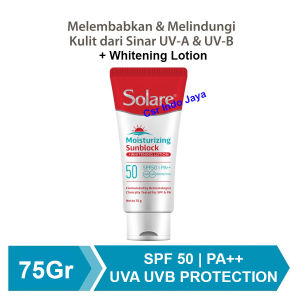 Solare SPF 50 Sunblock - Tabir Surya Melindungi dan Mencerahkan Kulit Whitening Lotion 75Gr