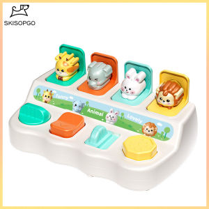 SKISOPGO Baby Pop Up Animal Toy Peekaboo Switch Box Early Education Developmental Cause and Effect Toy