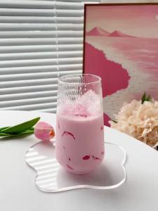 DGYKEMORELA 4/6 Pcs Vertical Striped Glass Heat-Resistant Glass Water Cup Milk Juice Coffee Ice Cream Summer and Winter Drinking UtencilesNKP