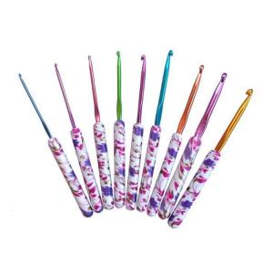 9ชิ้น2.5มม.-6.0มม. ชุดตะขอถักโครเชต์การถักโครเชต์ตามหลักสรีรศาสตร์สำหรับผ้าถักนิตติ้งไหมพรม