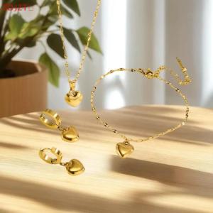 🚚【Local Express Delivery】🚚 Stainless Steel Love Heart Necklaces Bracelets Earrings For Women New Trendy Simple Waterproof Jewelry Gift