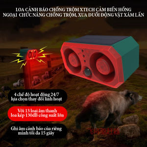 Loa cảnh báo chống trộm Xtech cảm biến hồng ngoại 13 mức âm thanh loa kép 130dB có 4 chế độ hoạt động. Chức năng ghi âm