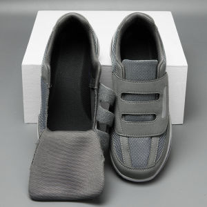 Eshi cực rộng ngón chân Giày đi bộ người đàn ông của bệnh tiểu đường giày cho chỉnh hình bàn chân rộng sưng có thể điều chỉnh Giày đi bộ người già BigFoot xương cỡ lớn 45 46 47 48