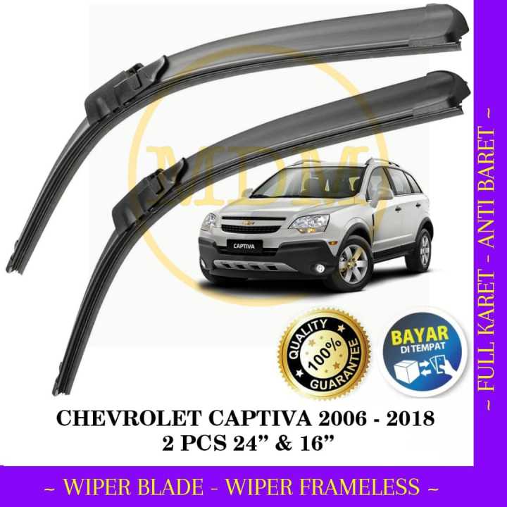 Wiper Frameless Full Karet Anti Baret Chevrolet Captiva MdM id | Lazada ...