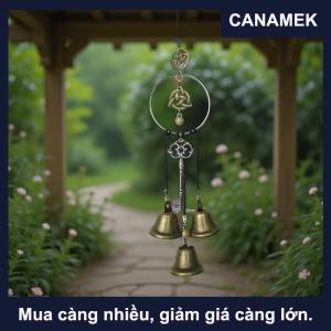 【CANAMEK】 1 cái chuông phù thủy tay nắm cửa treo trang trí wicker Chuông gió trang trí nhà