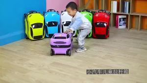 18 Inches Kids Luggage 3D Cartoon Car Suitcase Universal Wheel Trolley Bag Ride On For Boys Girls