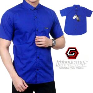 Kemeja Pria Katun Polos Bertudung Lengan Panjang Warna Solid