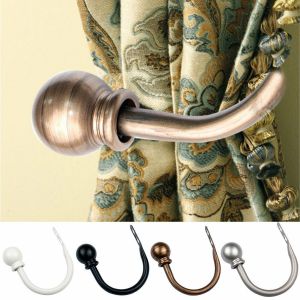 X ADORNMENT 2PCS Durable Simple Hold Tassel Arms Hooks U Shaped Metal Tieback Curtain Loop Holder