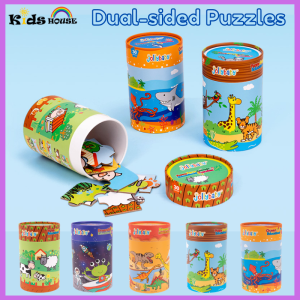 Kidshouse 4-In-a-Box 30 pcs Double-Sided Educational Jigsaw Puzzles Gift Set for Toddlers Kids Preschool Educational Learning Toys ET100