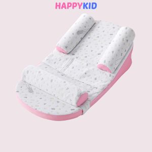 Gối chống trào ngược cho bé Happykid Đệm ngủ chống trào ngược có đai đeo định hình bảo vệ cột sống cho bé nâng chỉnh độ cao phù hợp có thể tháo rời 2 màu