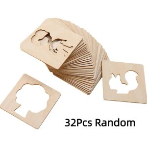 VIVIDI Wooden Kids Drawing Stencils Montessori DIY Drawing Template Fun Durable Graffiti Board Toys Boys Girls Gift