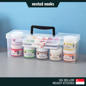 Stackable Compact Slim Portable Transparent Storage Box With Handle for Lego Art and Craft Hardware Tools Medicine Box