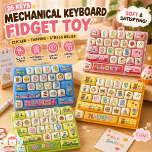 CuddleCove 26 Keys Mechanical Keyboard Fidget Toy Clicker Tapping Keypad Stress Relief Desk Toy Gift for Kids