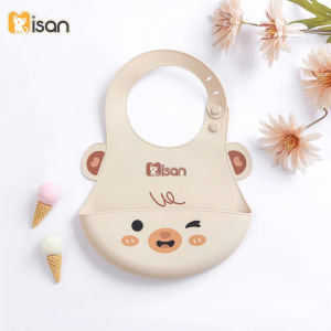 Yếm Ăn Dặm Cho Bé Silicone có máng chống thấm Chất liệu silicon cấp thực phẩm Chống thấm nước và chống dầu