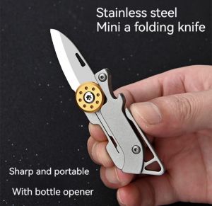 T18 มีดสแตนเลสพับได้อเนกประสงค์เปิดขวดเครื่องมือ EDC สำหรับออกค่ายพักแรมนอกบ้าน D2