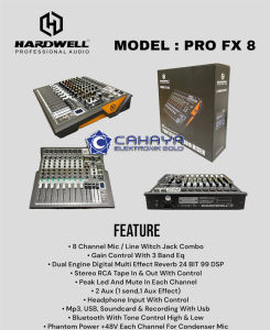 Mixer Hardwell Pro FX 8 atau FX 12 Channel ORIGINAL Garansi RESMI Audio Profesional