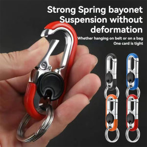 Metal Waist-Hanging Keychain for Car and Motorcycle Metal Car Keychain Motorcycle Key–Double ring design Durable and resistant to deformation Business-Style Keychain for Men (Gift)