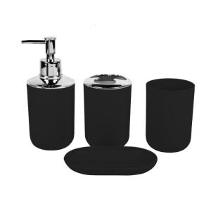 4 Piece phòng tắm tổ chức thiết lập lưu trữ nhựa cho bàn chải đánh răng Khay hộp đựng xà phòng hiện đại màu trắng phụ kiện nhà tắm Countertop decors