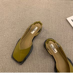 [Free Shipping] 2025 New Summer Womens Closed-Toe Sandals with Soft Sole and Square Toe Flat Design