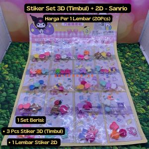 (20 SET) STIKER TIMBUL ANAK 3D MOTIF SANRIO / STIKER BOTOL 3D / STIKER KARAKTER TIMBUL MOTIF SANRIO / STIKER ANAK 3D LUCU