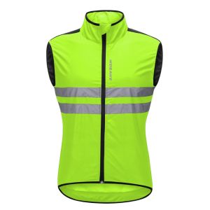 WOSAWE Men Cycling Vest Windproof Rainproof Reflective Breathable Sports Bike Sleeveless Jersey