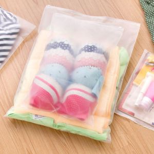 JUTBONG 5PCS Suitcase Cloth Organizer Waterproof Translucent Storage Pouch Plastic Bag Zip Lock