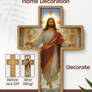 Wooden Cross Christmas Wall Background Decoration Jesus Christian Believer
