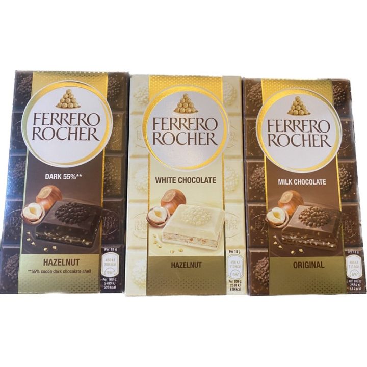 【Hot】 Ferrero Rocher Bar (Milk Chocolate /Dark 55% / White Chocolate ...
