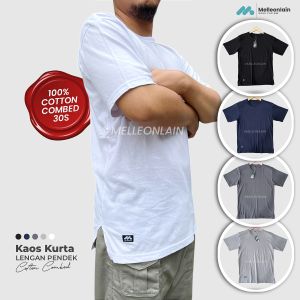 Kaos Kurta Polos Lengan Pendek Katun Cotton Combed 30s Melleonlain