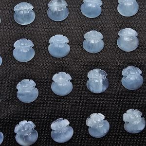 Q534 Charm túi tiền Aquamarine sẵn lỗ 2li size to xỏ vừa vòng cáp mix vòng hạt đều dễ thương cho Thủy và Mộc - Phong Thuỷ TUDO P