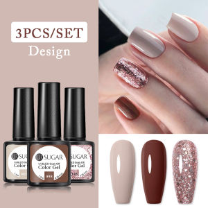 UR SUGAR 3pcs Nail UV Gel Polish Set Glitter Sequins Color Varnish Iridescent Gel Soak Off UV LED Lamp Gel Polish