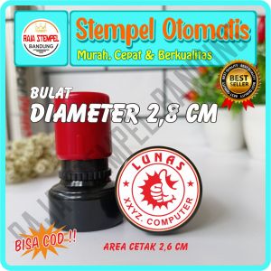 Stempel Flash Bulat 28 CM stampel online shop Stempel otomatis Stempel lunas kecil stample paket lebaran stemple vocer stempel nilai bintang penilaian