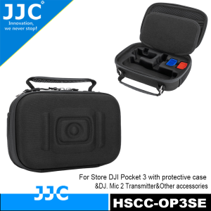 JJC Camera Bag Pouch EVA Hard Shell Protective Case For DJI Pocket 3 With Protective CaseDJI Mic 2 Transmitter & Osmo Pocket 3 Battery Handle & Other Suitable AccessoriesFree Get 2pcs MicroSD Card Holders