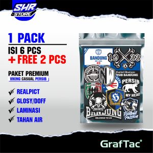STIKER MURAH PREMIUM CASUAL PERSIB + FREE 2 PCS STIKER AESTHETIC LAPTOP HELM ACCESORIES DLL