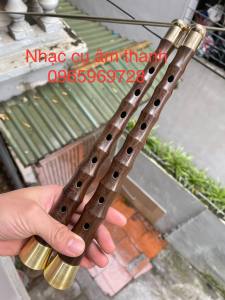 Dọc kèn đám ma - đám hiếu gỗ mun 2 đầu bọc đồng