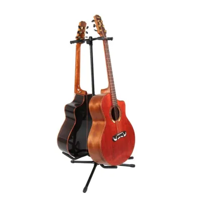Monstermarketing Back To Back 2-Guitar Set Up Portable Heavy Duty Tubular Guitar Stand for Guitar Music Instrument Music Accessories