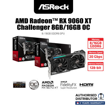 Asrock Rx 9060 Xt Challenger Oc 8Gb/16Gb Gddr6 Gaming Graphics