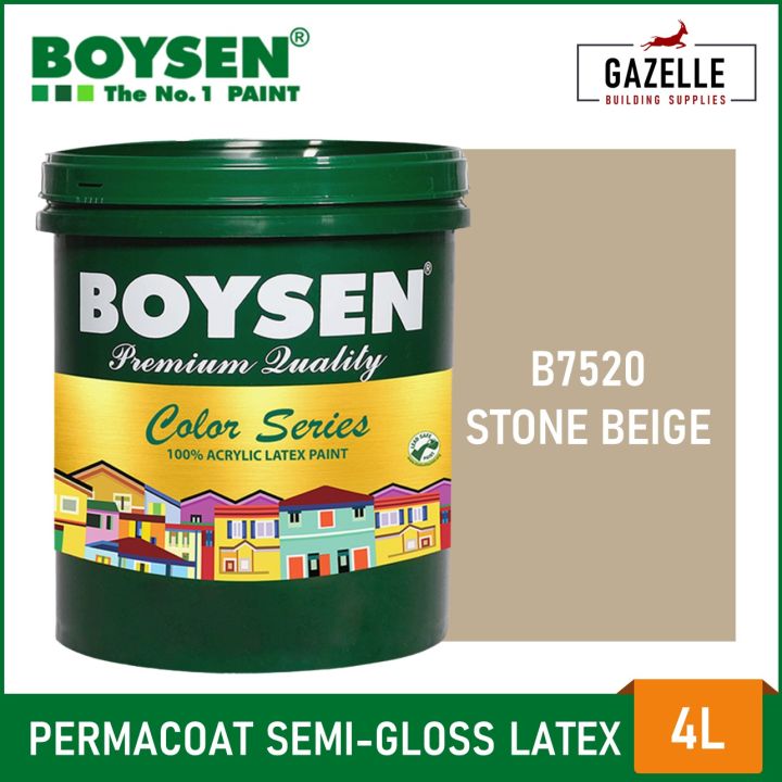 Boysen Color Series Permacoat Semi-Gloss Latex Stone Beige B7520 ...