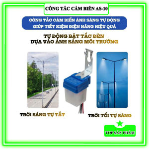 Công Tắc Cảm Biến Ánh Sáng AS-10 Tự Động Bật Tắt Đèn Khi Trời Tối – Tắt Khi Trời Sáng Dành Cho Đèn Ngoài Trời