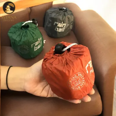 RMH Jas Hujan Ponco Dewasa Mini Ringkas Untuk Travelling Bungkus Bentuk Bola Gajah Rainball